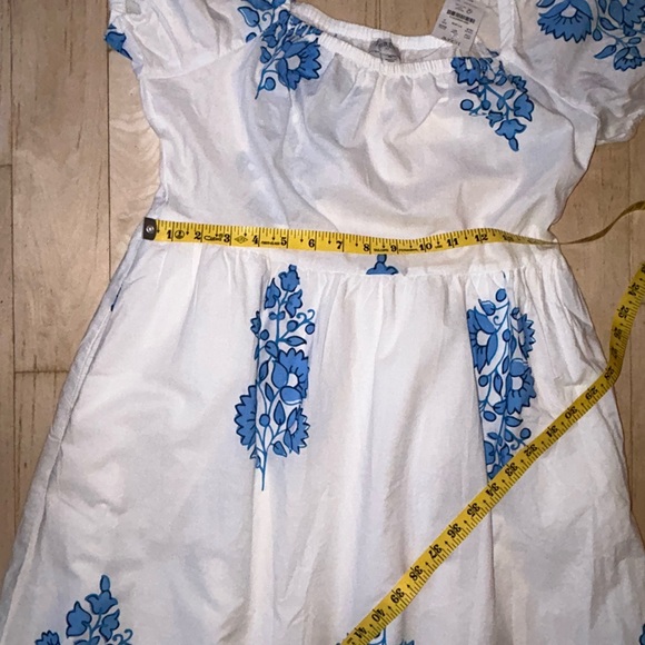 J. Crew Women’s Cotton Floral Puff Sleeve Tiered Midi Dress Blue/White Sz 4 NWT - Picture 8 of 16